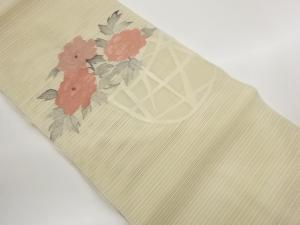 絽綴れ花籠模様織出し名古屋帯